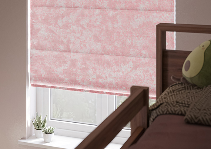Cyrus Crushed Velvet, Rose - Twist&Fit Roman Blind - Image 5